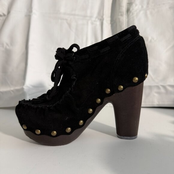 Flogg Black Suede Platform Clogs | Women’s 6.5 - Picture 3 of 11